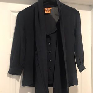 Tory Burch silk bow tie blouse